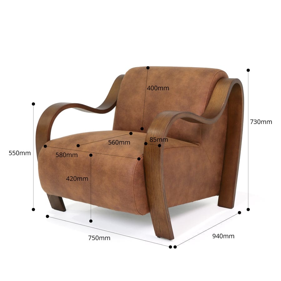 Hadley Arm Chair Tan By Black Mango