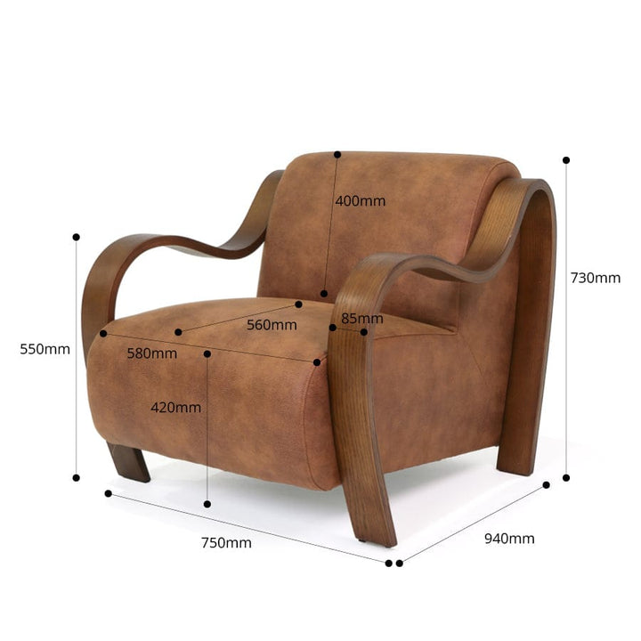 Hadley Arm Chair Tan By Black Mango