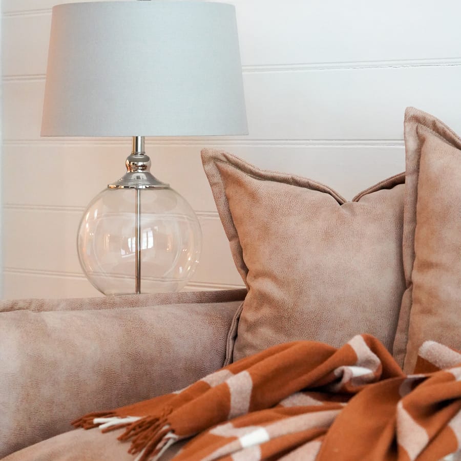 Hilton Glass Table Lamp Clear By Black Mango Interiors