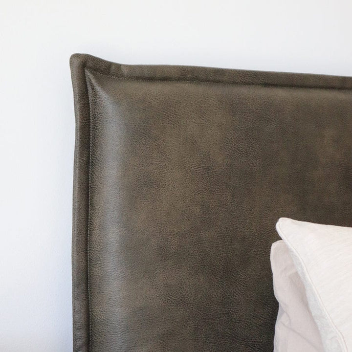 Juno Bedhead with Leatherette Slipcover Double Size Brunswick By Black Mango Interiors