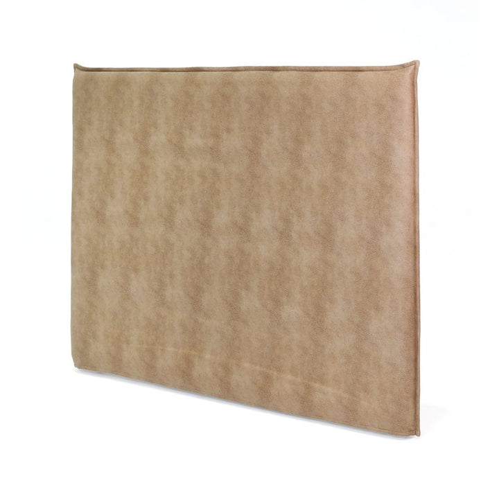 Juno Bedhead with Leatherette Slipcover Double Size Fawn By Black Mango Interiors