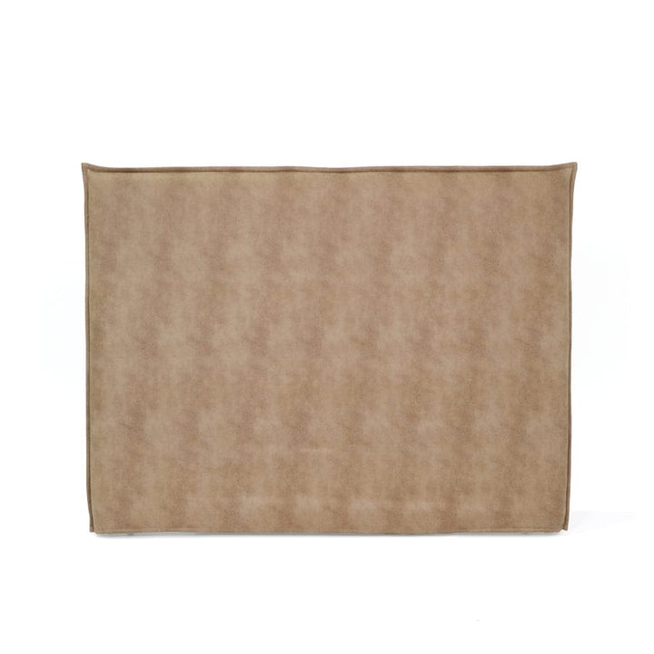 Juno Bedhead with Leatherette Slipcover Double Size Fawn By Black Mango Interiors