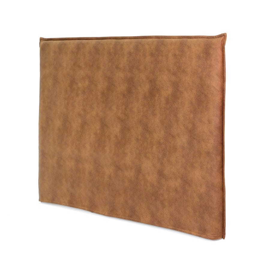 Juno Bedhead with Leatherette Slipcover Double Size Tan By Black Mango Interiors