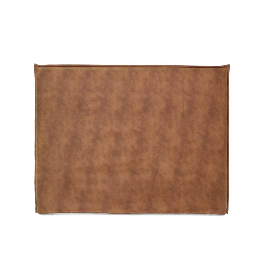 Juno Bedhead with Leatherette Slipcover Double Size Tan By Black Mango Interiors