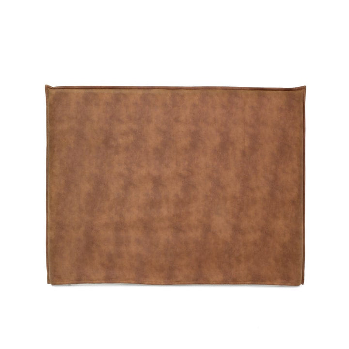 Juno Bedhead with Leatherette Slipcover Double Size Tan By Black Mango Interiors