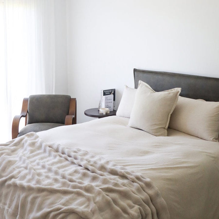 Juno Bedhead with Leatherette Slipcover King Size Brusnwick By Black Mango Interiors