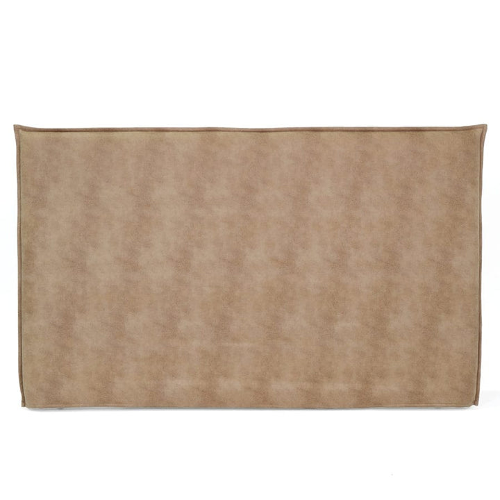 Juno Bedhead with Leatherette Slipcover King Size Fawn By Black Mango Interiors