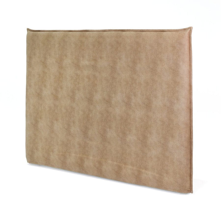 Juno Bedhead with Leatherette Slipcover Queen Size Fawn By Black Mango Interiors