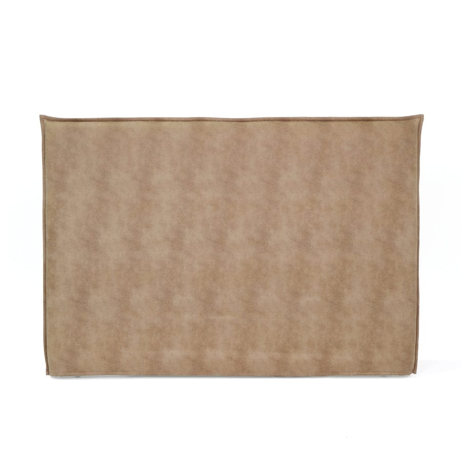 Juno Bedhead with Leatherette Slipcover Queen Size Fawn By Black Mango Interiors