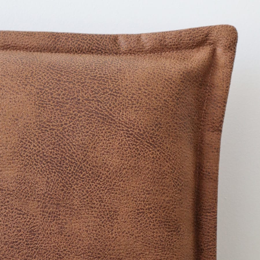 Juno Bedhead with Leatherette Slipcover Queen Size Tan By Black Mango Interiors