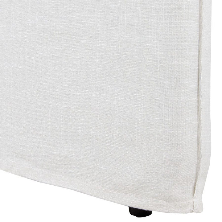 Juno Bedhead with Overlocked Slipcover King Size Linen White with White Stitching By Black Mango