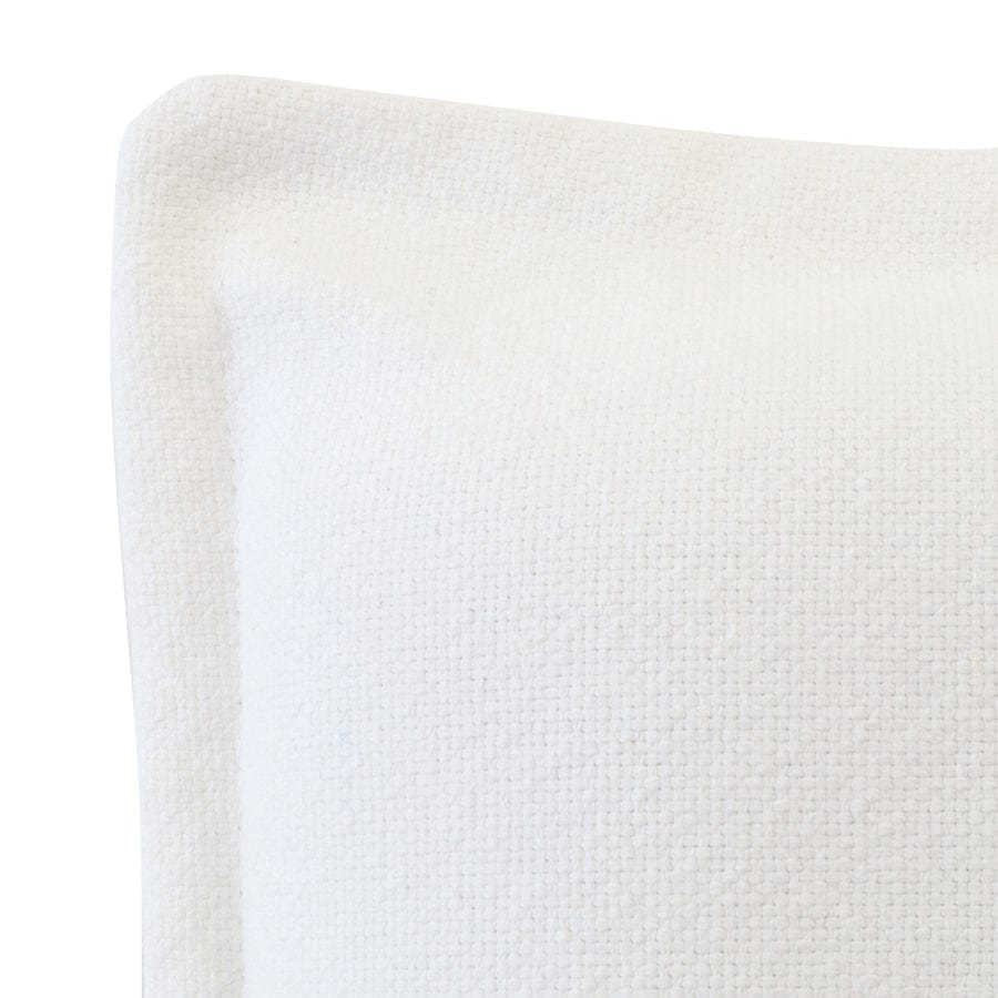 Juno Bedhead with Premium Slipcover Queen Size White By Black Mango