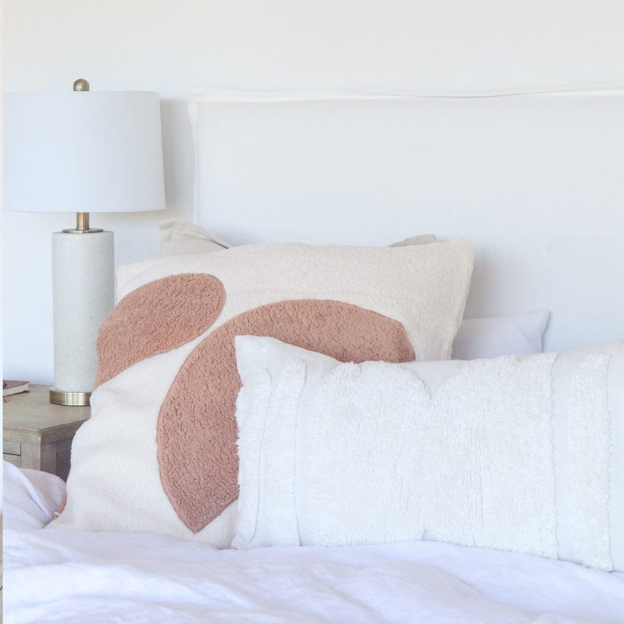 Juno Bedhead with Slipcover Queen Size White Black Mango