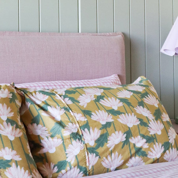 Juno Bedhead with Slipcover Double Size Blush By Black Mango Interiors