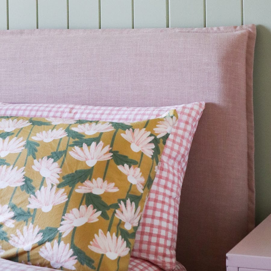 Juno Bedhead with Slipcover Double Size Blush By Black Mango Interiors