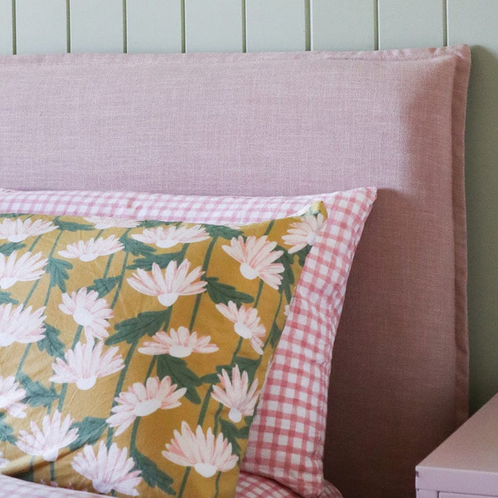 Juno Bedhead with Slipcover Double Size Blush By Black Mango Interiors