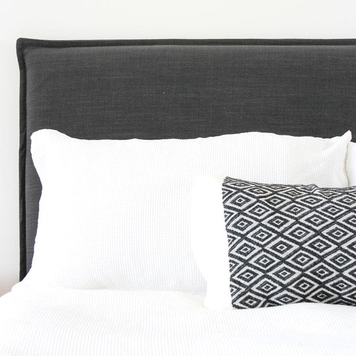 Juno Bedhead with Slipcover Double Size Charcoal By Black Mango