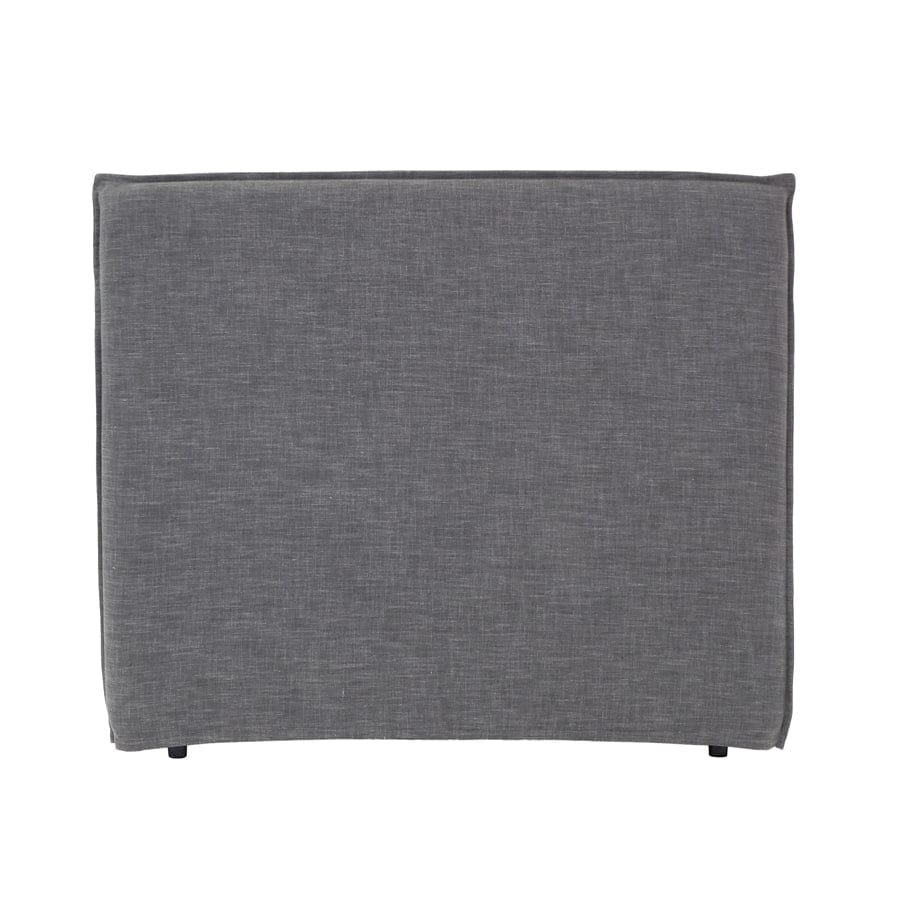 Juno Bedhead with Slipcover Double Size Charcoal By Black Mango Interiors