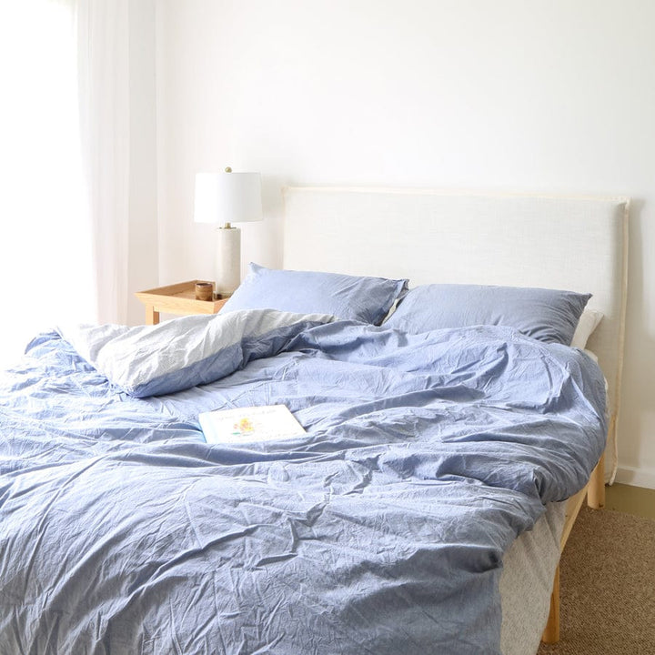 Juno Bedhead with Slipcover Double Size Ivory By Black Mango Interiors