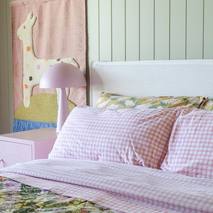 Juno Bedhead with Slipcover Double Size Ivory By Black Mango Interiors
