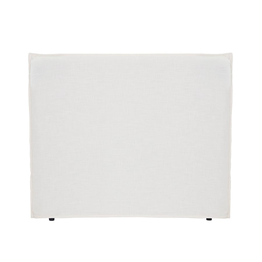 Juno Bedhead with Slipcover Double Size Ivory By Black Mango Interiors