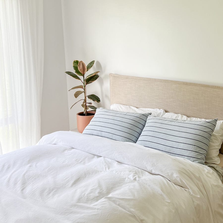 Juno Bedhead with Slipcover Double Size Linen By Black Mango Interiors