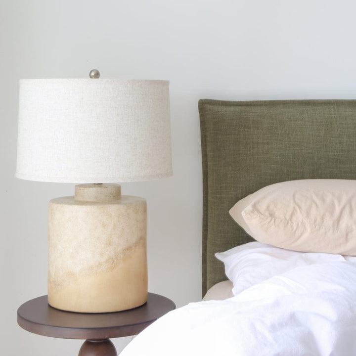 Juno Bedhead with Slipcover Double Size Olive By Black Mango Interiors