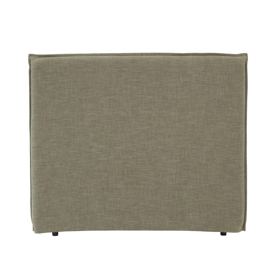 Juno Bedhead with Slipcover Double Size Olive By Black Mango Interiors