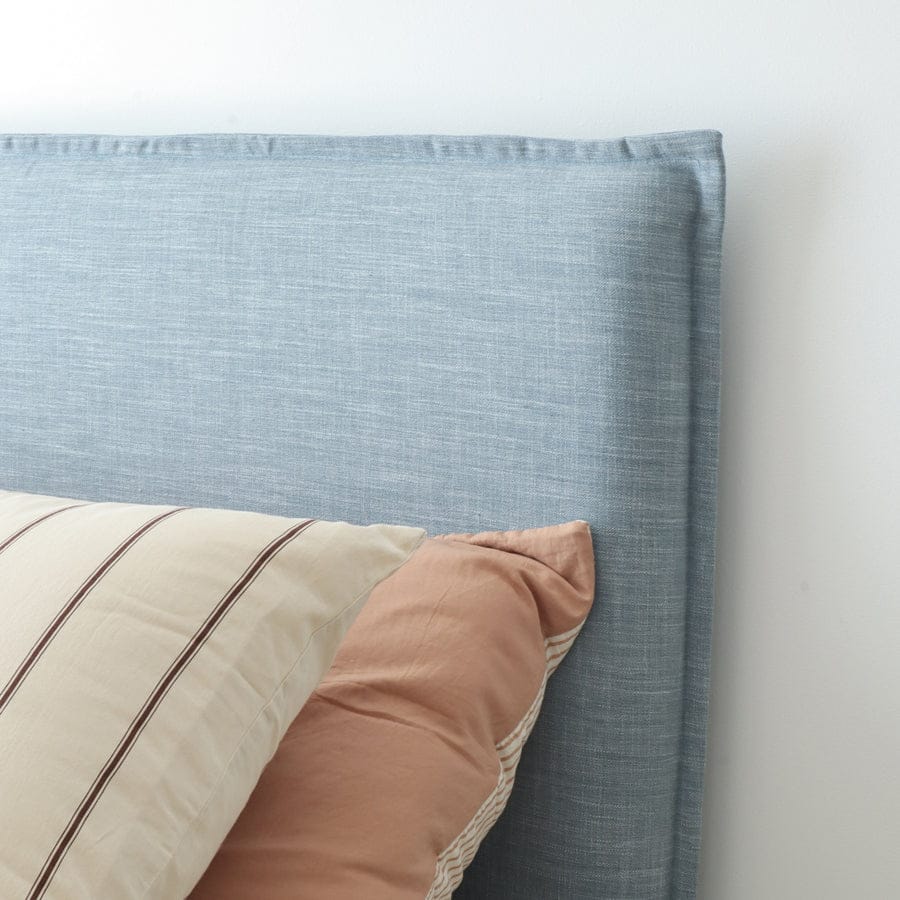 Juno Bedhead with Slipcover Double Size Sky By Black Mango Interiors