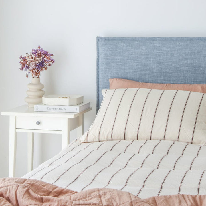 Juno Bedhead with Slipcover Double Size Sky By Black Mango Interiors