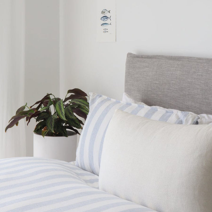 Juno Bedhead with Slipcover Double Size Steel By Black Mango Interiors