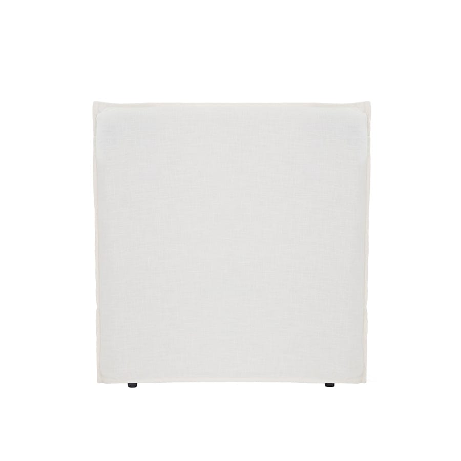 Juno Bedhead with Slipcover King Single Size Ivory By Black Mango Interiors