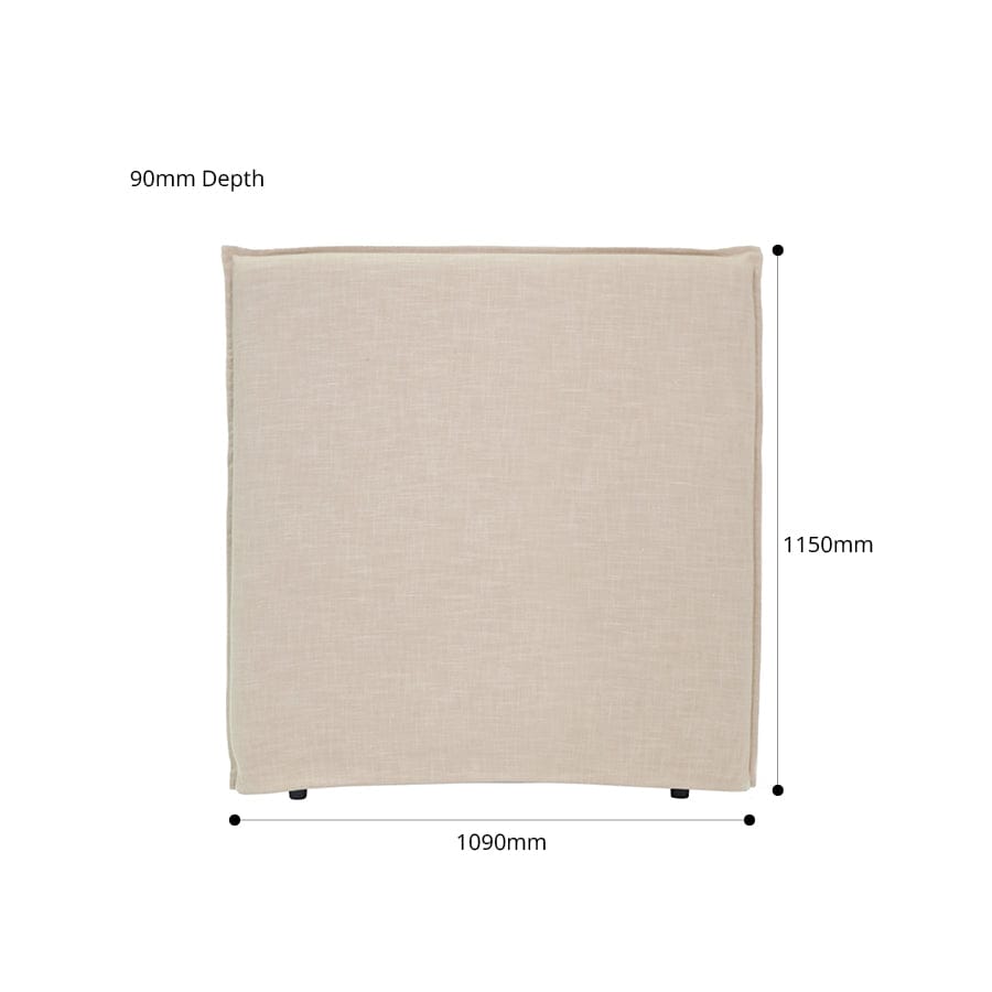 Juno Bedhead with Slipcover King Single Size Linen By Black Mango Interiors