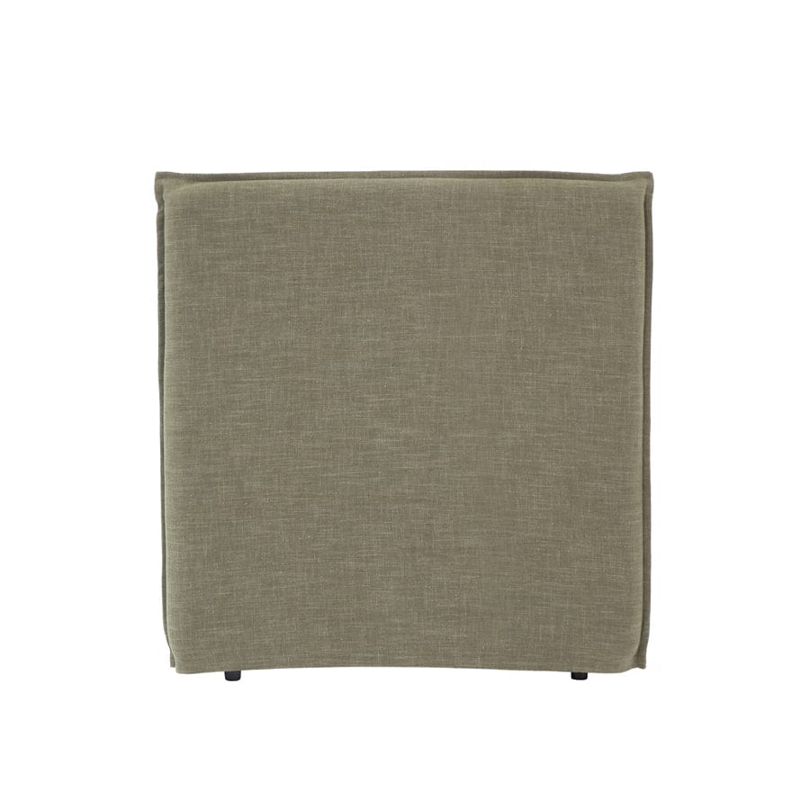 Juno Bedhead with Slipcover King Single Size Olive By Black Mango Interiors
