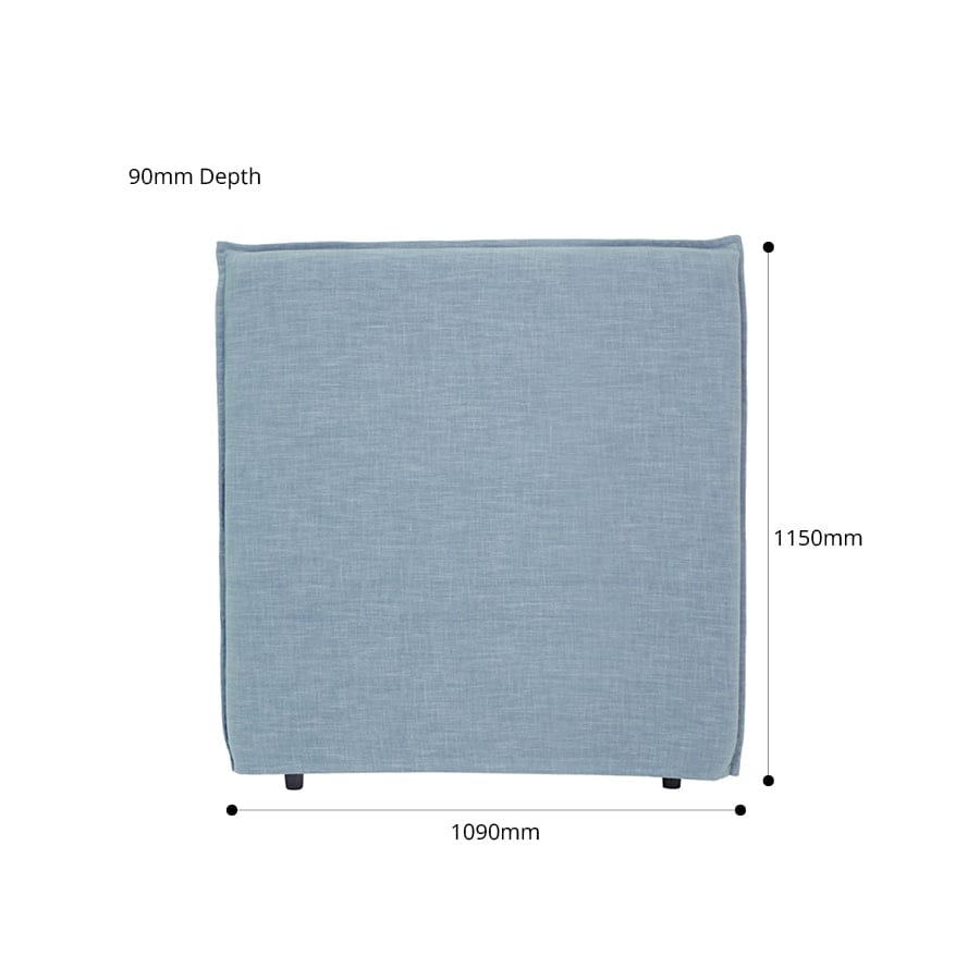 Juno Bedhead with Slipcover King Single Size Sky By Black Mango Interiors