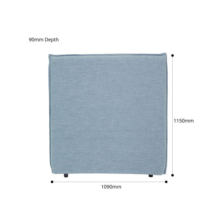 Juno Bedhead with Slipcover King Single Size Sky By Black Mango Interiors