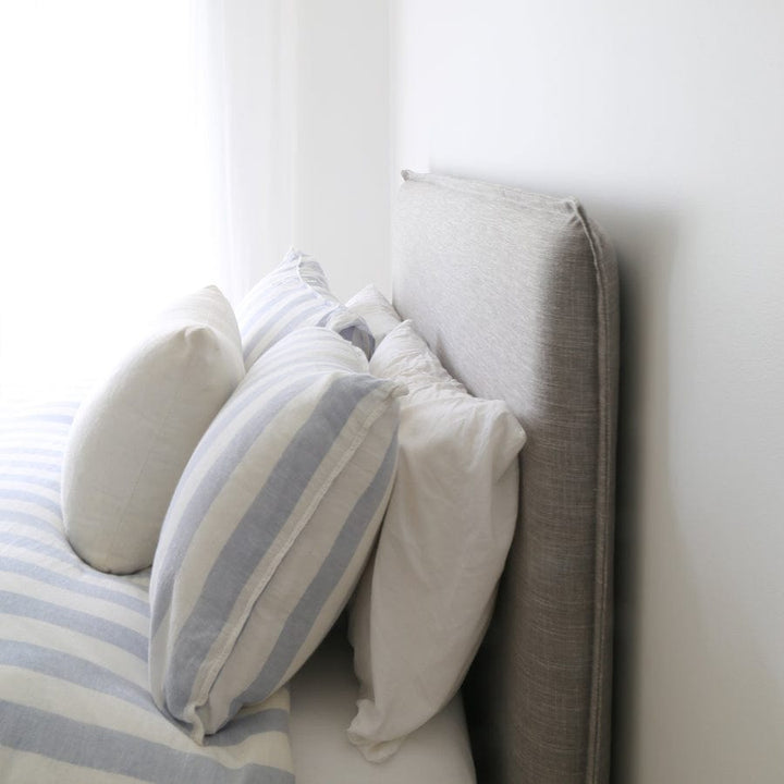 Juno Bedhead with Slipcover King Single Size Steel By Black Mango Interiors