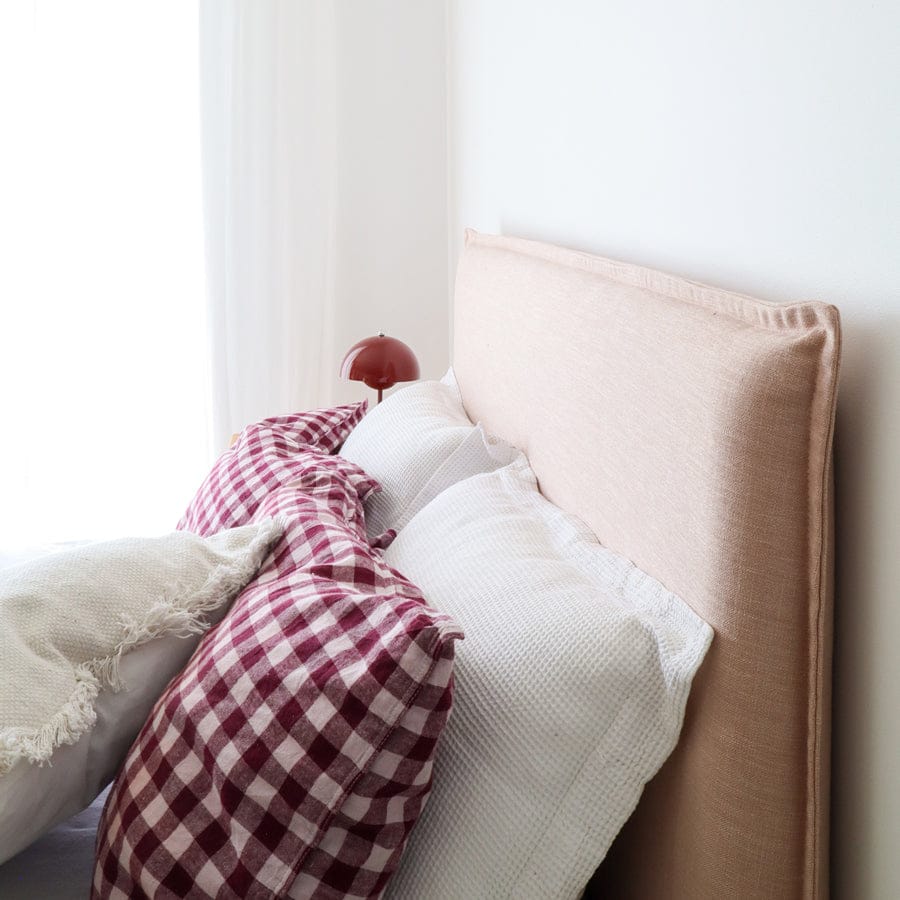 Juno Bedhead with Slipcover King Size Blush By Black Mango Interiors