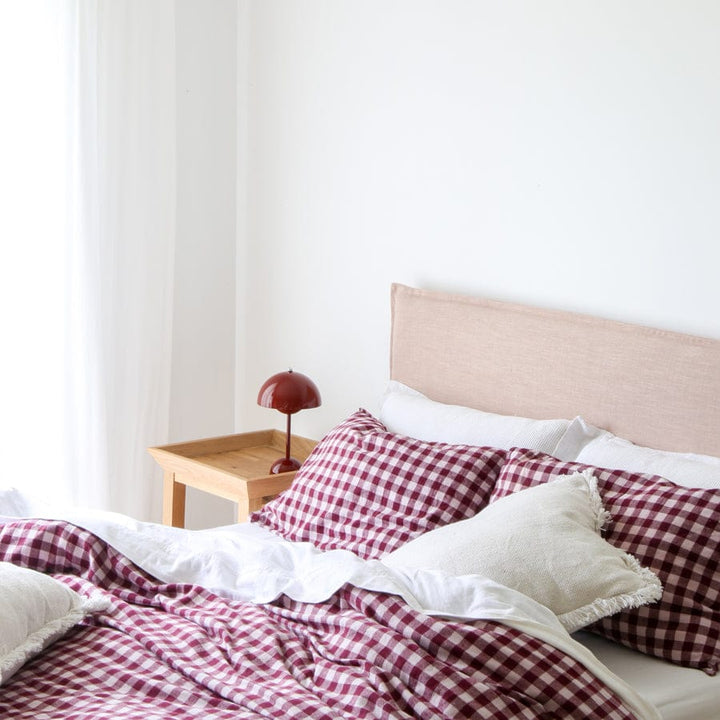 Juno Bedhead with Slipcover King Size Blush By Black Mango Interiors