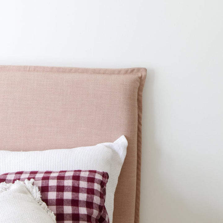 Juno Bedhead with Slipcover King Size Blush By Black Mango Interiors