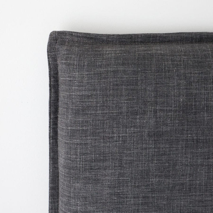Juno Bedhead with Slipcover King Size Charcoal By Black Mango Interiors