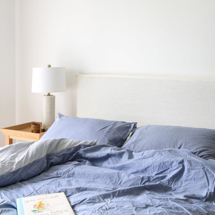 Juno Bedhead with Slipcover King Size Ivory By Black Mango Interiors