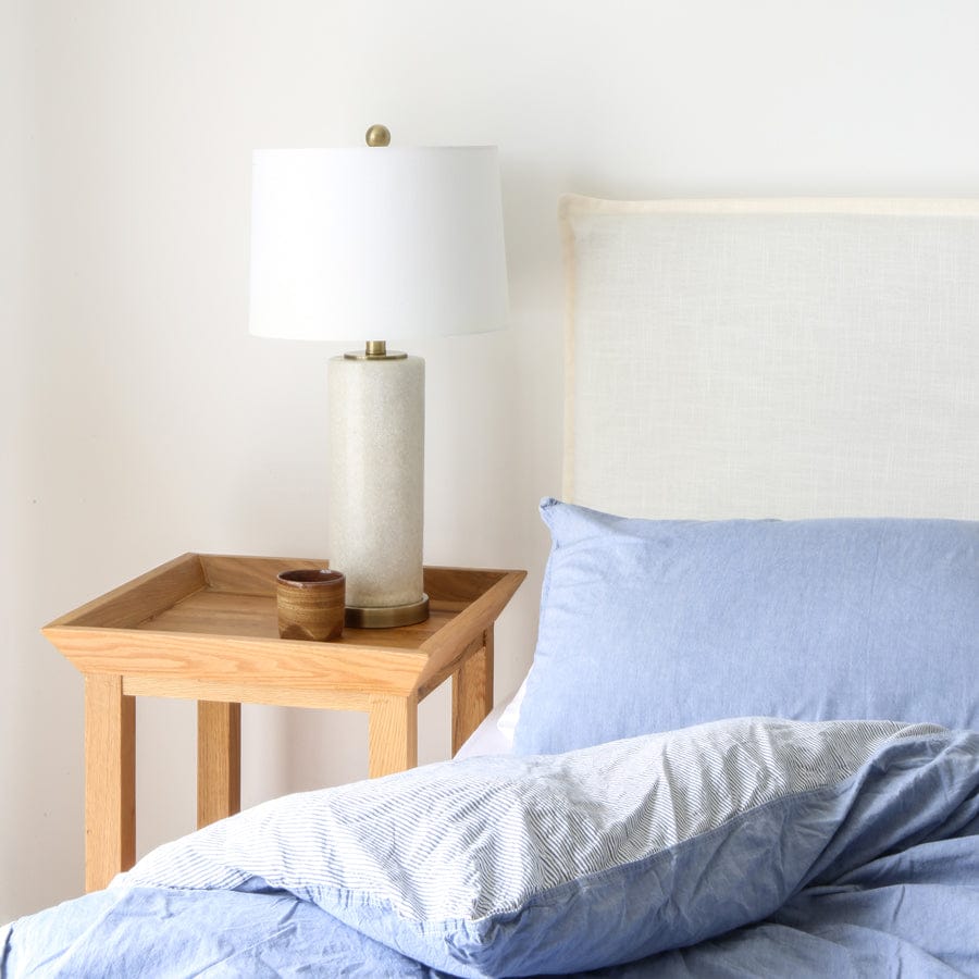 Juno Bedhead with Slipcover King Size Ivory By Black Mango Interiors