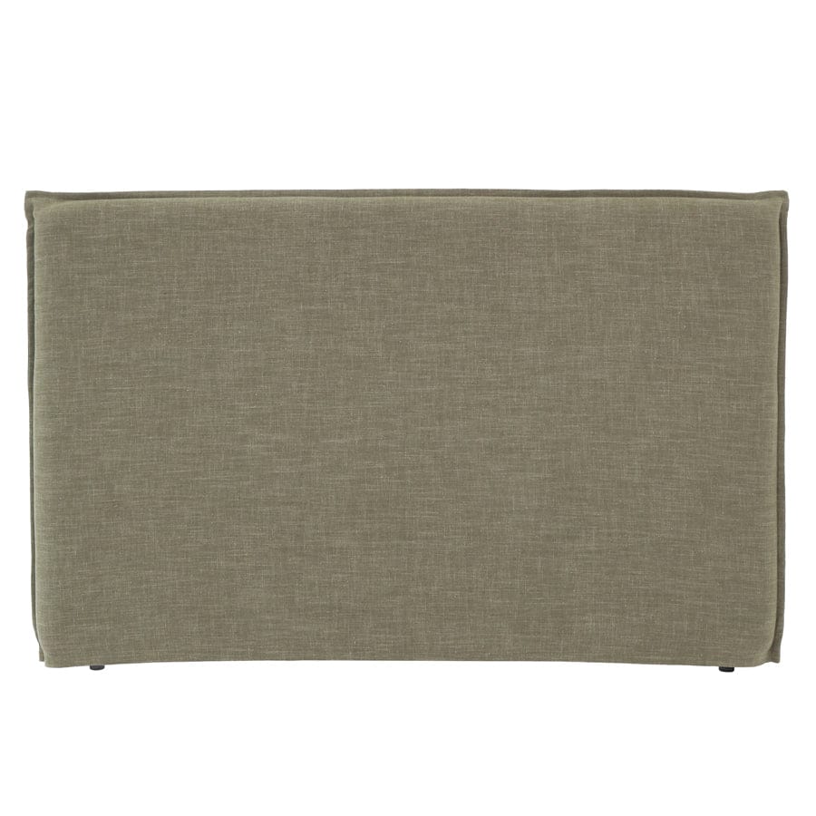 Juno Bedhead with Slipcover King Size Olive By Black Mango Interiors