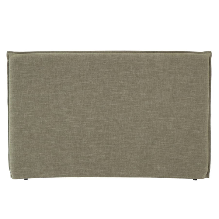 Juno Bedhead with Slipcover King Size Olive By Black Mango Interiors