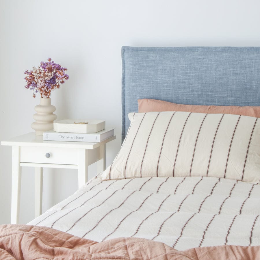 Juno Bedhead with Slipcover King Size Sky By Black Mango Interiors