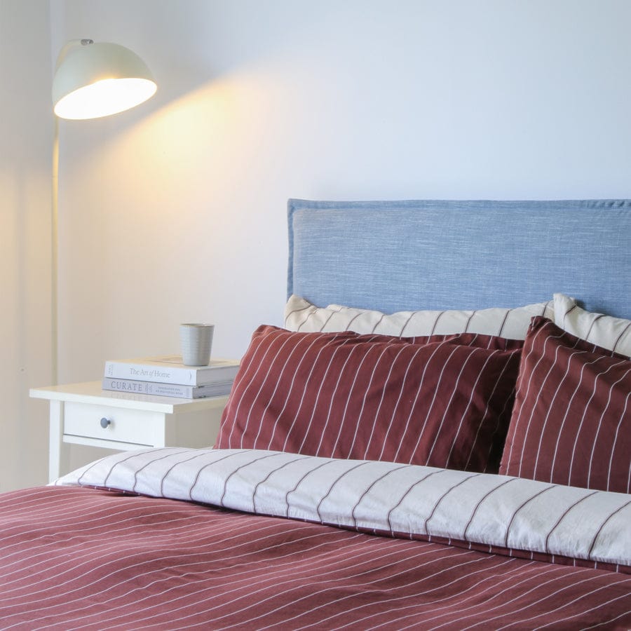 Juno Bedhead with Slipcover King Size Sky By Black Mango Interiors