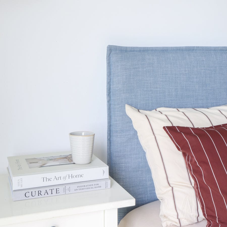 Juno Bedhead with Slipcover King Size Sky By Black Mango Interiors