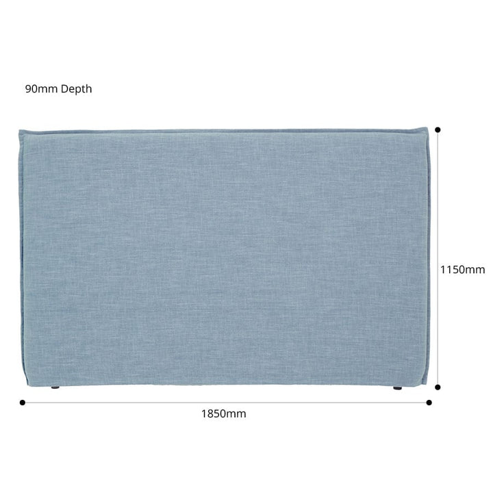 Juno Bedhead with Slipcover King Size Sky By Black Mango Interiors