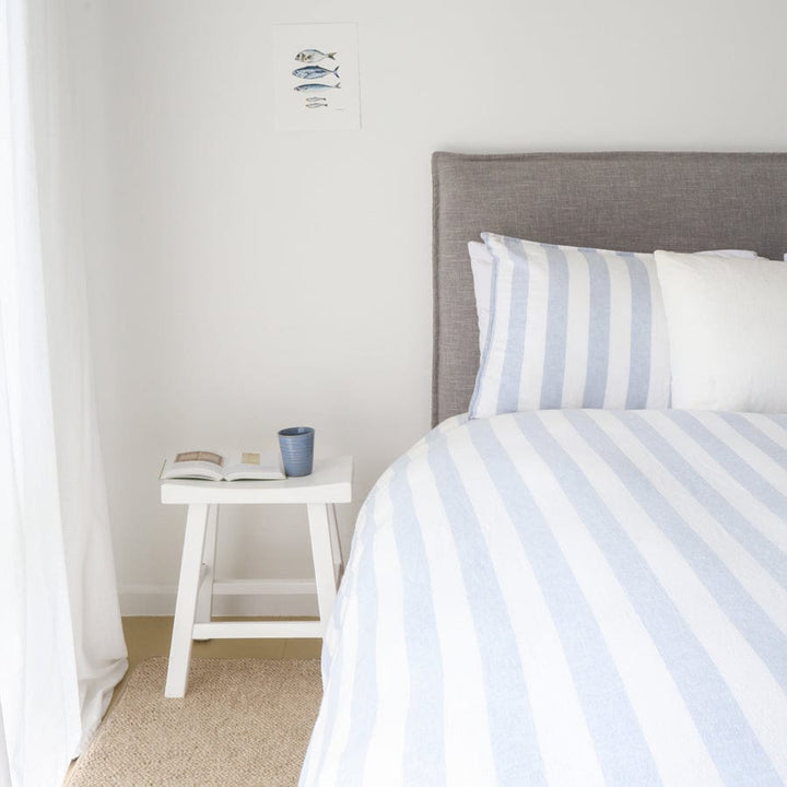 Juno Bedhead with Slipcover King Size Steel By Black Mango Interiors